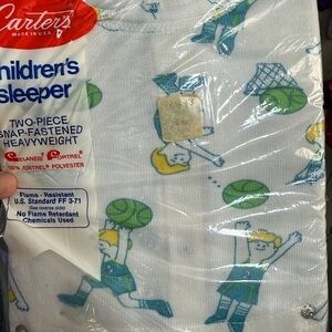 Vintage 1970’s carters children’s sleeper 2-piece set NWT NOS basketball size 3